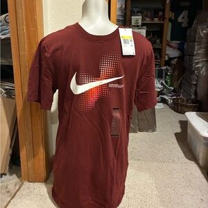 Nike Maroon Tee with White Logo